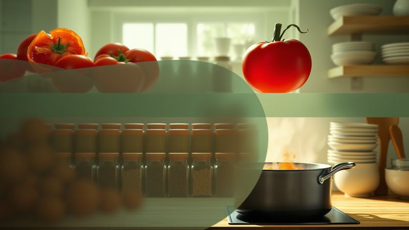 Una cocina idílica cocina salsa de tomate