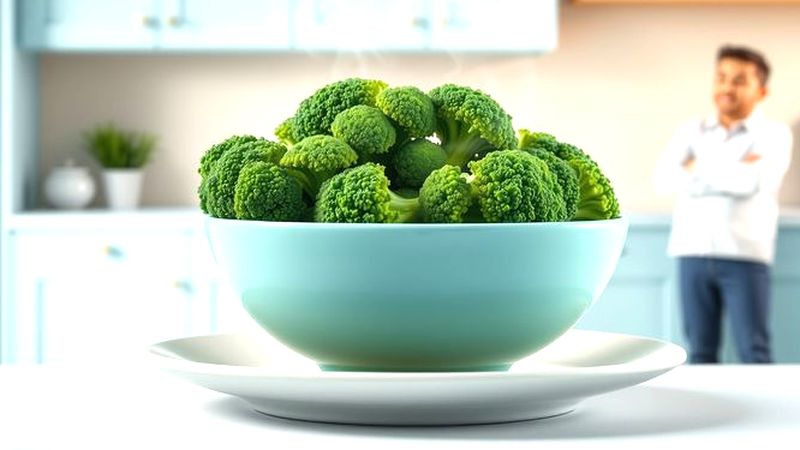 Brocoli verde en calma y guía