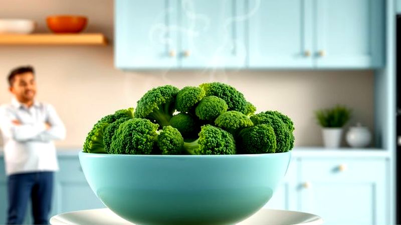 Brocoli verde en calma y guía