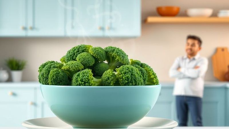 Brocoli verde en calma y guía