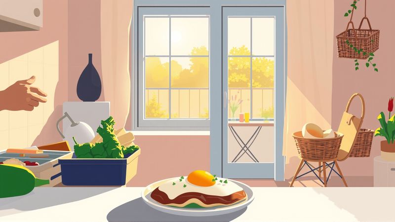 Preparación culinaria tranquila y saludable en casa