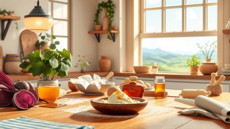 Una cocina cálida muestra creación armoniosa