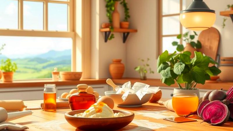 Una cocina cálida muestra creación armoniosa