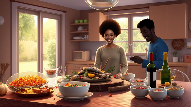Una cocina acogedora celebra la creatividad otoñal