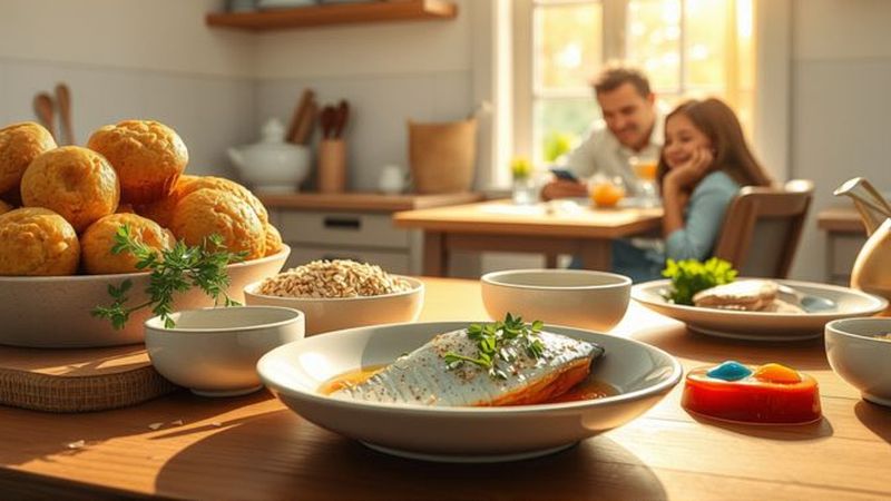 Familia disfrutando un desayuno cálido y hogareño