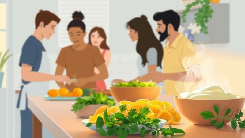 Cocina acogedora y colaborativa