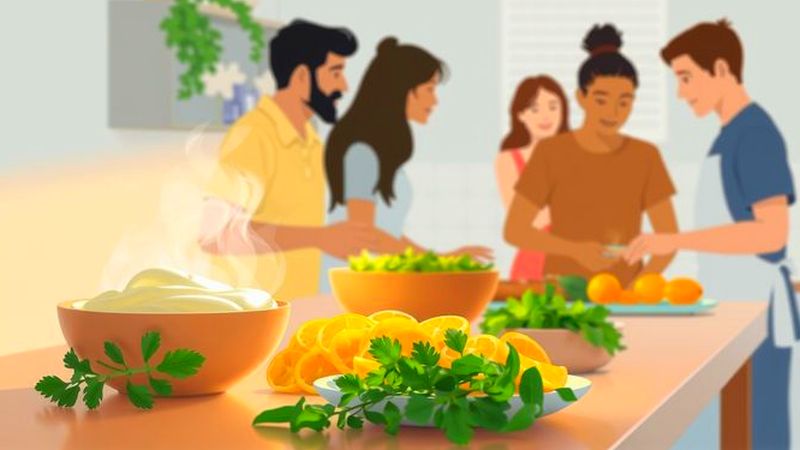 Cocina acogedora y colaborativa