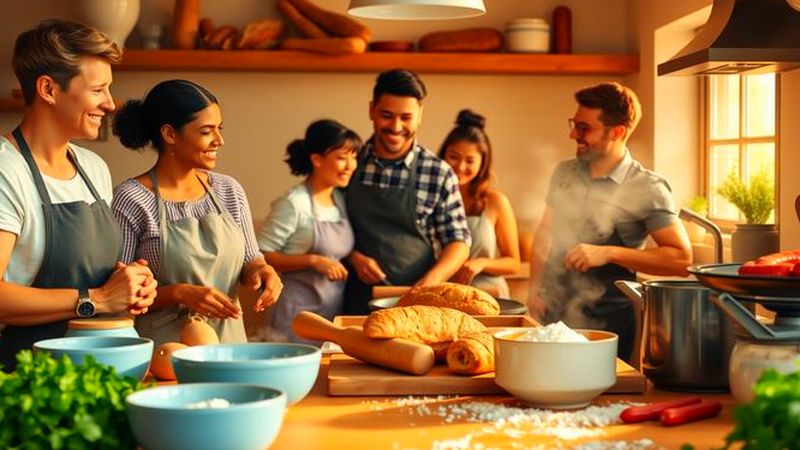 Cocina cálida y feliz