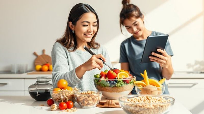 Una joven prepara un desayuno saludable y económico