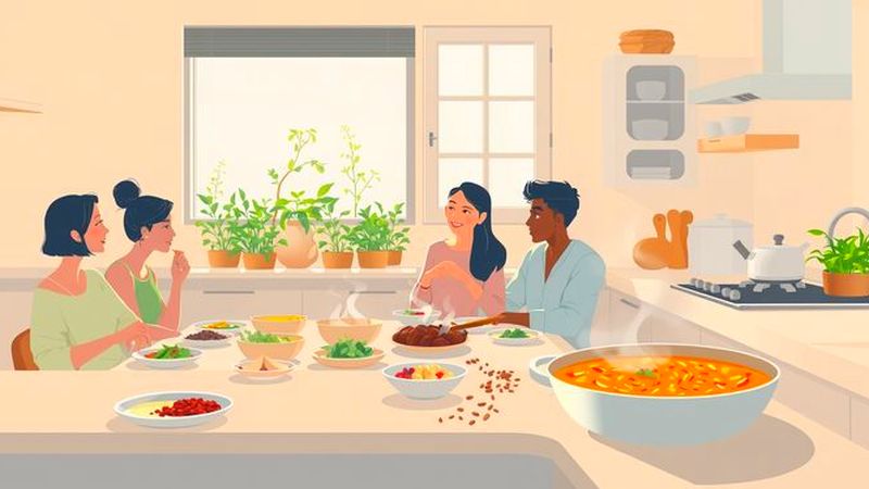 Una cocina acogedora ofrece curry y comunidad