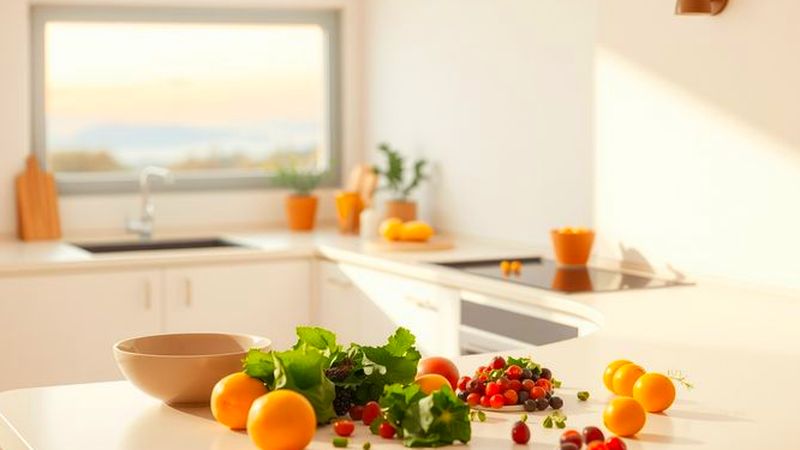 Cocina minimalista y reconfortante ofrece bienestar