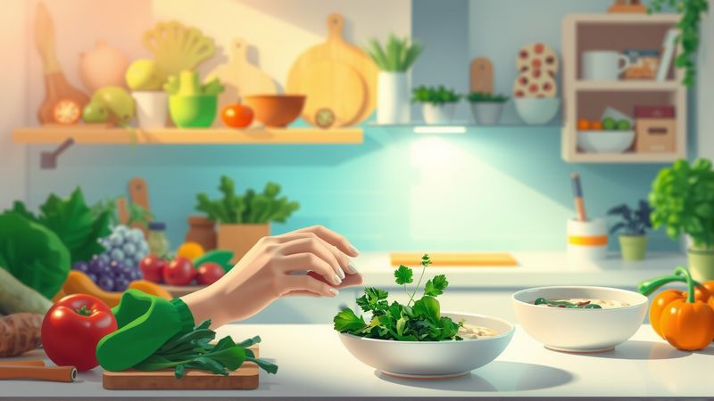 Una cocina acogedora prepara bienestar culinario