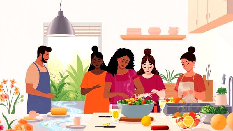 Una cocina armoniosa y luminosa se prepara