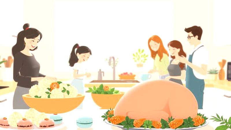 Una familia disfruta cocinando juntos felizmente
