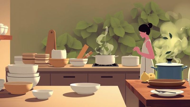 Cocina iluminada