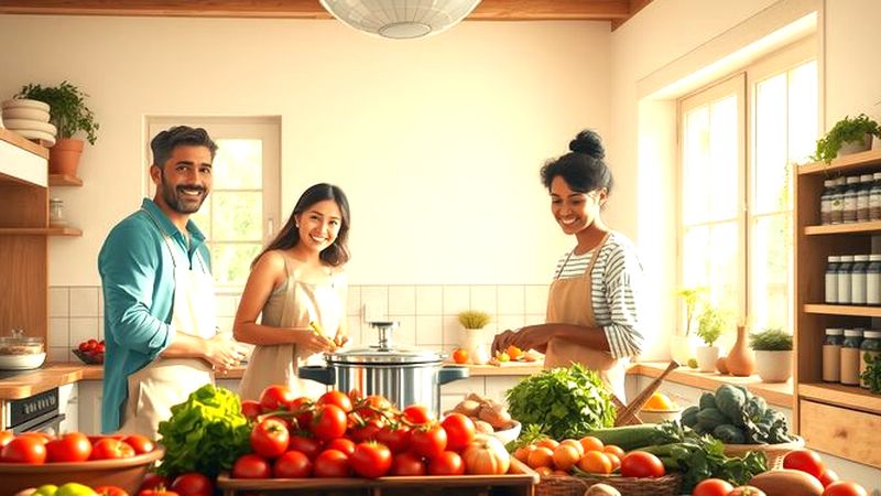 Una cocina soleada celebra la abundancia familiar