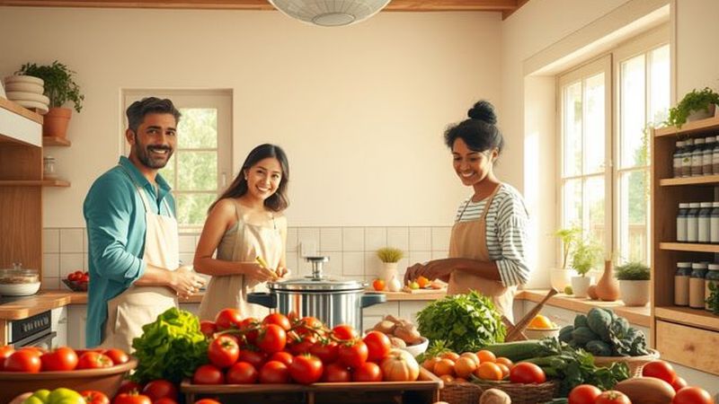 Una cocina soleada celebra la abundancia familiar
