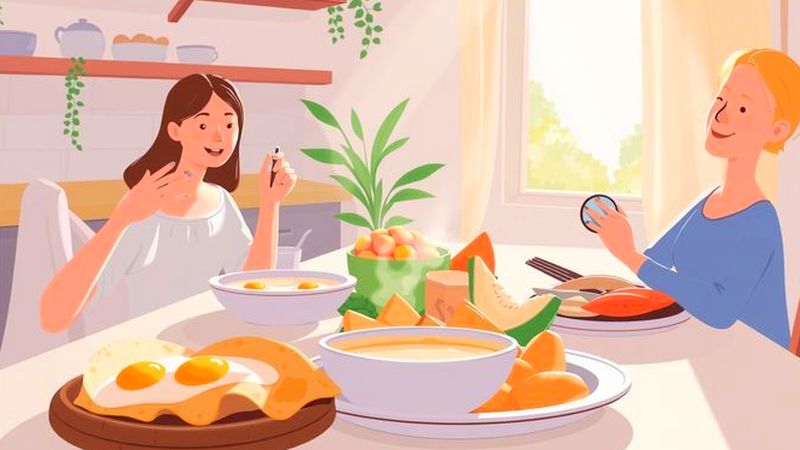 Una comida cálida y serena emerge